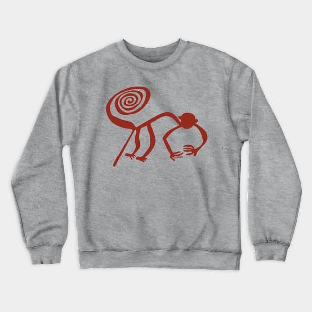 Nazca Lines - Monkey Crewneck Sweatshirt by The Convergence Enigma